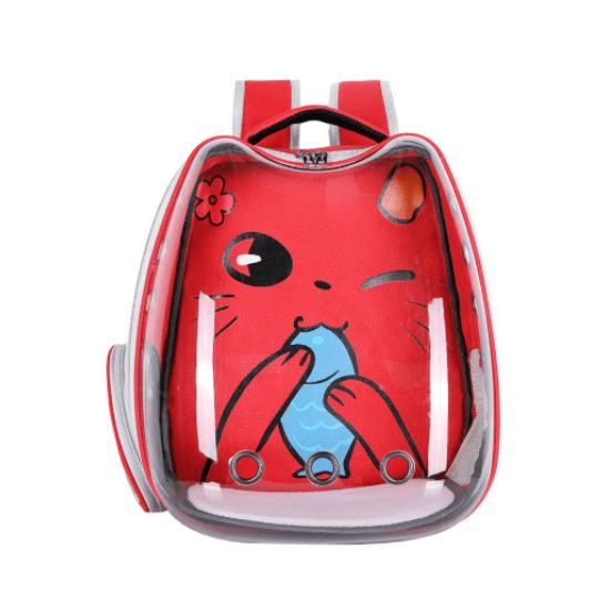 SPRING CAT - Mochila Transparente/Vermelha